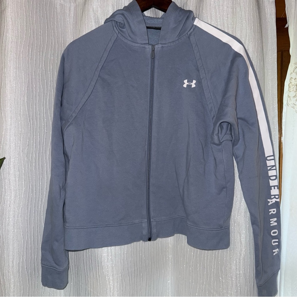 Under Armour Women's Grey Blue Full-Zip Hoodie